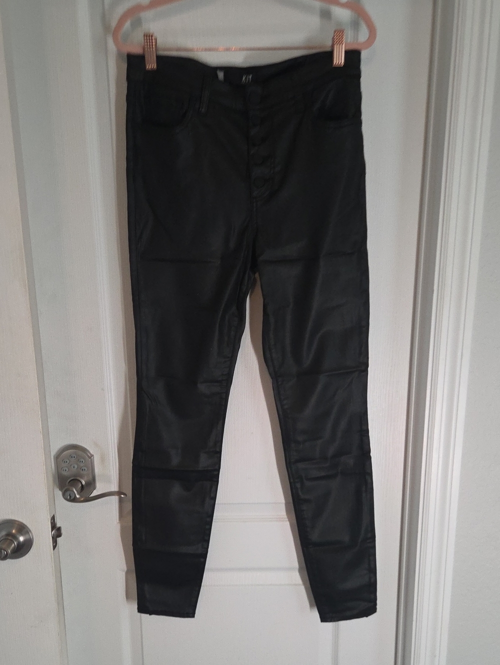 Kut from the Kloth Black Faux Leather Skinny Jeans